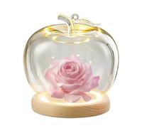 Générique Glass Dome Display - Fruit Shape LED Glowing Base Cover | Preserved Flower Showcase Clear Dustproof Decorative Case Protection Stand for Jewelry, Figures, Dolls Crafts, Home or Office Use