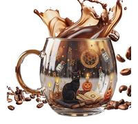 Générique Glass Halloween Cup - Cute Halloween Tug | Tazze di caffè spaventose dipinte per la cucina della cucina per giovani festa del latte del latte della bevanda fredda