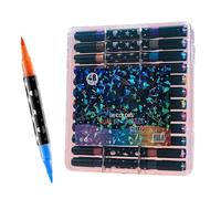 Générique Glitter Marker Pens, Twin Tip Highlighters, Brush Coloring Markers, Shimmer Art Set, for Notebook Birthday Classroom School Office Adults Kids Teens Creative Drawing Journaling Craft Use