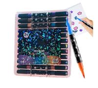 Générique Glitter Markers Pen Set - Doppio Tip Coloring Highlighters with Glitter Effect Brush Markers for Notebook School Office Classroom Art Drawing for Kids Teens Adults Birthday Use