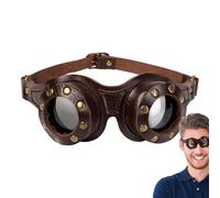 Générique Goggles Steampunk - Adjustable PU Retro Fashion Cosplay Goggles 17 x 4 x 2,5 cm | Vintage Steampunk Sunglasses for Halloween Costume, Anime, feste e convenzioni