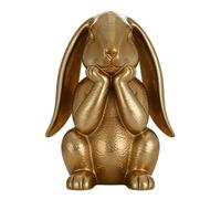 Générique Gold Bunny Figurine Decor, Easter Thinking Rabbit Statua per Spring Home Accents, Tabletop Shelf Mantel Ornament for Entryway Dining Room Living Room, Cute Farmhouse Style Indoor Decoration