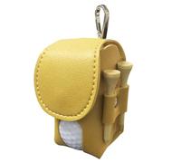 Générique Golf Ball Bag, Leather Tee Holder, 3,15 x 1,89 x 1,89 pollici Portable Pouch Carrier with Clip, Storage Organizer, Ideal for Fathers, Couples, Dad, Golfers, and Men in Practice