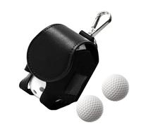 Générique Golf Ball Waist Bag, Leather Magnetic Closure Golf Tee Organizer Pouch, 8,5 x 4,5 cm Balls Belt Bag with Carabiner, Compact Storage for Practice, Daily Life, Outdoor Sports