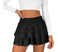 Générique Gonna corta trasparente in pizzo con mutandine integrate, anti-trasparenza, stile alla moda e versatile, per abbigliamento quotidiano, serata, uscita o fine settimana, modello femminile