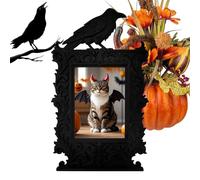 Générique Gothic Picture Frame, Vintage Spooky Halloween Photo Display, 9,25 x 5,59 x 0,71 pollici Haunted House Decoration for Bedroom, Apartment, Dorm, Uffizi, School and Party Home Decor