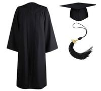 Générique Gradial asilo Cap e vestito, Laurea Abito per bambini - Set di cappuccio per abito con 2025 nappe - Classe di laurea 2025 abbigliamento per la cerimonia della scuola materna, Nero , XS