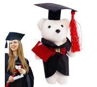 Générique Graduation Bear Plush, Class of 2025 Stuffed Animal, Sitting Pose Gift, Cap and Gown Decoration for Bouquet Making, Student Ceremony, Teacher, Kindergarten Events, Multicolor