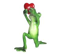 Générique Green Frog Figurine - Frog Figurine | Green Frog Statua Decor | Romantic Frog Figurine | Simulated Frog Resin Animal Sculpture | Frog Tabletop Statue for Home & Desk Decoration