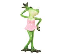 Générique Green Frog Figurine - Frog Figurine | Green Frog Statua Decor | Romantic Frog Figurine | Simulated Frog Resin Animal Sculpture | Frog Tabletop Statue for Home & Desk Decoration