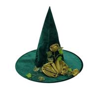 Générique Green Hat Halloween Witch - Hats for Adults Witch | Costume Accessories for Halloween Fancy Dress Party Decorations Cosplay, Women Knitted Blend Witches Hať itch Party Hať