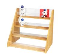 Générique Greeting Card Display Stand - Trading Card Display Stand | Postcard Displays Stand | 4 Tier Wooden Acrylic Rack for Home Workplaces Birthday Party Trade Show Retail Store Craft Fair