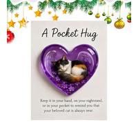 Générique Greeting Cards | Heart-Shaped Sleeping Cat Memorial Postcard | Incoraggiamento Greeting Card | For Men Women Boys Girls Youth Teens Grandma Grandpa Wife Husband Son Daughter Family