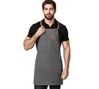 Générique Grembiule da cameriere, grembiule da parrucchiere in tela con tasche per attrezzi, porta utensili con retro incrociato, anti-compito, impermeabile, per accessori per parrucchieri, pittura e
