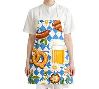 Générique Grembiuli da cucina per donne - Grembiule da cucina a tema Oktoberfest - Tessuto a quadri resistente alle macchie traspirante con di dimensioni regolabili per la casa pittore server