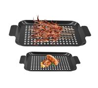 Générique Grill Pan for Indoor Cooking - Premium non Stick Barbecue Pan, Size Tray, Durevole calore resistente Frying | Kitchen Grilling, Outdoor Camping Meals, Smoky BBQ Flavor Cooking, Portatile