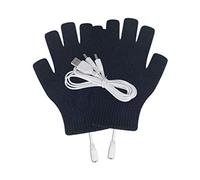 Générique Guanti invernali uomo caldo donna inverno Mitten dito USB maglia a mano portatile pieno e mezzo riscaldato (nero, One Size)