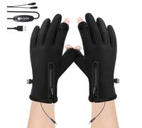 Générique Guanti termici - USB Charging Waterproof Mittens | 3-Temp Setting Anti-Slip Windproof Winter Cycling Guanti per lavoro, sci, moto, corsa, pesca,