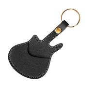 Générique Guitar Pick Holder Case, PU Leather Plectrum Organizer, 5,28 x 2,76 pollici Compact and Portable Design, Leather Pouch for Musicians, Convenient Storage, 2-6 Plectrums, Nero , Se référer au