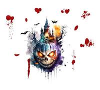 Générique Halloween 3D Effetto Horror Zucca Castello Adesivi Halloween Festa Decorazione Forniture Pavimento Adesivi Murali Decorazione Casa
