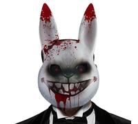 Générique Halloween Bunny Maschera - Coniglio Masskk | Coniglio Costume Accessories, Soft Headband with Plush Ears, Matching Bow Tie and Tail, Lightweight Design, Perfect for Festival Celebrations