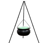 Générique Halloween Cauldron, Black Tripod Pot, Vintage Light-Up Decoration, Flickering Flame Effect, Outdoor Indoor Prop for Haunted House, Garden, Porch, Party Use, 9,84 x 35,43 pollici