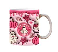 Générique Halloween Coffee Cup - in ceramica Spooky Ghost con design di Halloween festivo, bevande calde o fredde riutilizzabili, ideale per caffè, vino, whisky e succhi durante le feste