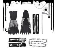 Générique Halloween Costumes For Girls, Vestire Outfit Creepy Clothes For Role-play, Spooky Cosplay Costume For Kids, Festival Party Holiday Masquerade Children Boys Girls