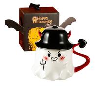 Générique Halloween Cup - Spooky Coffee Mug | Cute Funny Ceramic Ghost Cups, Portable Halloween Tea Cup, Holiday Party Supplies for Birthday Home Family Housewarming Office Party Men Friends
