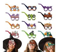 Générique Halloween Eyewear - Party Glasses Pack | 12pcs Photobooth Eyewear per eventi di Halloween | Fun Selfie Props | Dress-Up, decorazioni, trucco oro Treat Parties, And Themed Photo Booth Use