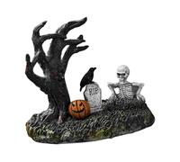 Générique Halloween Figure albero teschio crow Tombstone resina gothic statua ornamenti, decorazione interna per casa, Bookshelf, Bedroom, Fireplace, Tavolo, Desk, Mantle, Halloween Display