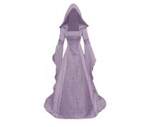 Générique Halloween Medieval Dress Per Le Donne Retro Strega Con Mantello Gotico Vittoriano Rinascimento Cosplay Carnevale Costume Per Halloween Maxi Vestito