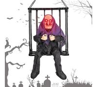 Générique Halloween Prisoner Gage | Caged Animated Jail Prisoner - Screaming Halloween Decor with Motion and Light Sensor, Animated Halloween Decoration