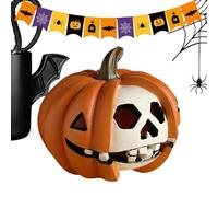 Générique Halloween Pumpkin Decor, Spooky Skeleton Prop, 4.33 x 4.33 in Fall Horror Decoration, Authentic Lightweight Build, Eye-Catching Seasonal for Desk, Mantovel, Window, Shelf, Home