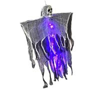 Générique Halloween Skeleton Flying Ghost, illuminato ornamento con effetto fumo, adorabile appendere Halloween Decoration for Garden Yard Courtyard Wall Classroom Carnival, 31,5 x 24,02 pollici