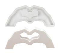 Générique Hand Heart Gesture Resin Molds - Silicone 15,8 x 7 x 2,2 cm | Jewelry Making Epoxy Craft Mold | Soft Heart Hands Mold for Soap Candles Ornaments Sculptures DIY Crafting and Home Projects