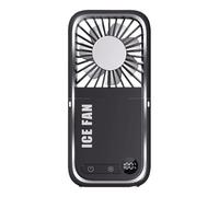 Générique Handheld Fan - Personal Fan | Silent Foldable Neck Wind Blower With Phone Holder LED Digital Screen USB Backup Powers For Beach Truck Kitchen Tent School And Others