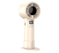 Générique Handheld Fan Ricaricabile, Regolabile Personal Fan, 6.38 x 2.99 in Portatile Digital Display, USB Charging Blower, Non Slip Handle for Family Use, Outdoor Camping, Vacation, Beach