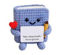 Générique Handmade Knitted Toy, Crochet Doll, Cute Inspirational Toy with Positive Message and Card, Cotton Filled for Home Decor Birthday Men Women Friends Family, 2,95 x 3,94 pollici
