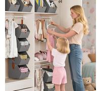 Générique Hanging Organizer, Multi-Pocket 4-Shelf Closet Storage, Fabric Dorm Room Solution, Entryway Shoe & Toy Holder, Bedroom Nursery Office Garage, Renters Accessory, Abbigliamento, Borse, Towels