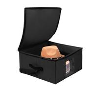 Générique Hat Organizer, Cap Storage, Portable Holder Box, Carry Handle Container, Caps Storage for Wardrobe, Bedroom, Travel, Vacation, Trip, Closet, Apparel, Accessory, Organizzazione, Nero , Se
