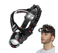 Générique Headlight Ricaricabile per Forehead, Impermeabile USB Ricaricabile Headlamp, High Brightness Headlamp, Batteria Powered Headlight For Adventures, Forehead LED Headlight For Camping