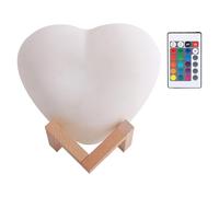 Générique Heart Night Light - USB ricaricabile LED 16-Color Nightlight | Valentine's Day Lamp with Stand and Remote Control | for Valentine's Day Bedroom Nursery Living Room Home Office Party Bar