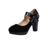 Générique Heels Donna Alto Tacco con Fiocchi Heels Donna Slingback Elegante Scarpa Tacco Confortevole E Classica per Festa della Birra Matrimonio Serata Ufficio Vacanze, Nero , 41 EU