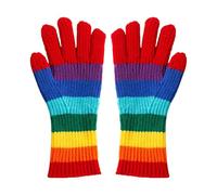 Générique Herren Winter Strickhandschuhe Mit Touchscreen-Funktion - Warme Thermo-Handschuhe Mit Regenbogen-Streifen | Dehnbare Outdoor-Handschuhe Für Wandern, Fahren, Unisex Für Erwachsene