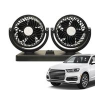 Générique High Velocity Wind - Portable Car Fan, Resistant Shell for Off Road Stability, 2 Head Frame, USB Cooling Device with Integrated Multi Angle Positioning, Vehicle Fan for RV