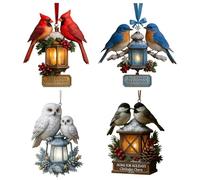 Générique Holiday Decor - Vibrante Birds Figurine, Lantern Decorations Hanging, Beautiful Shimmering Finish, Enhances Seasonal Display per Fireplace Door Wall Party Home Festival Living Room Garage