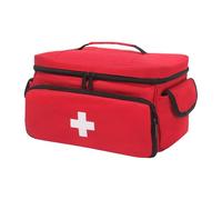 Générique Home Health Bag, Waterproof Medicine Storage, 29 x 19,5 x 17,5 cm, Pill Bottle Organizer, Easy Organization, Travel Pharmacy Bag, Compact Medication Holder for Home, Journey, Office, rosso,