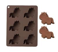 Générique Horse Chocolate Mold, 6 cavity Mould, Candy Baking Forms, Food Grade Silicone Maker, Chocolate Candy Molds with Horse Shape Wax Melts Design for Party Ice Soap Baking Cake Diy Jelly Gummy