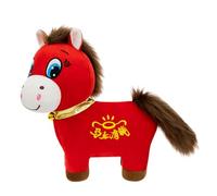 Générique Horse Plush Figurina New Year Mascot Toy, Soft Design for Decorative Display, Lightweight Costruzione, Home Holiday Collectible, Spring Festival Entryway Bedside Cabinet Shelf Use